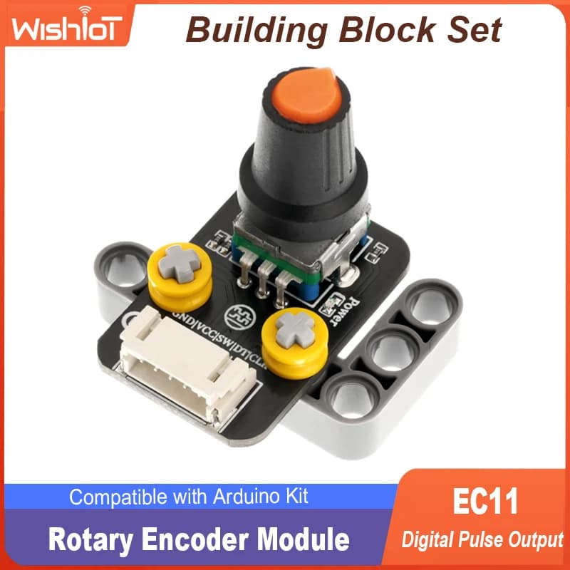 Set di blocchi di costruzione Modulo encoder rotativo EC11 Uscita a impulsi digitali con manopola Interfaccia PH2.0 compatibile con il kit Arduino