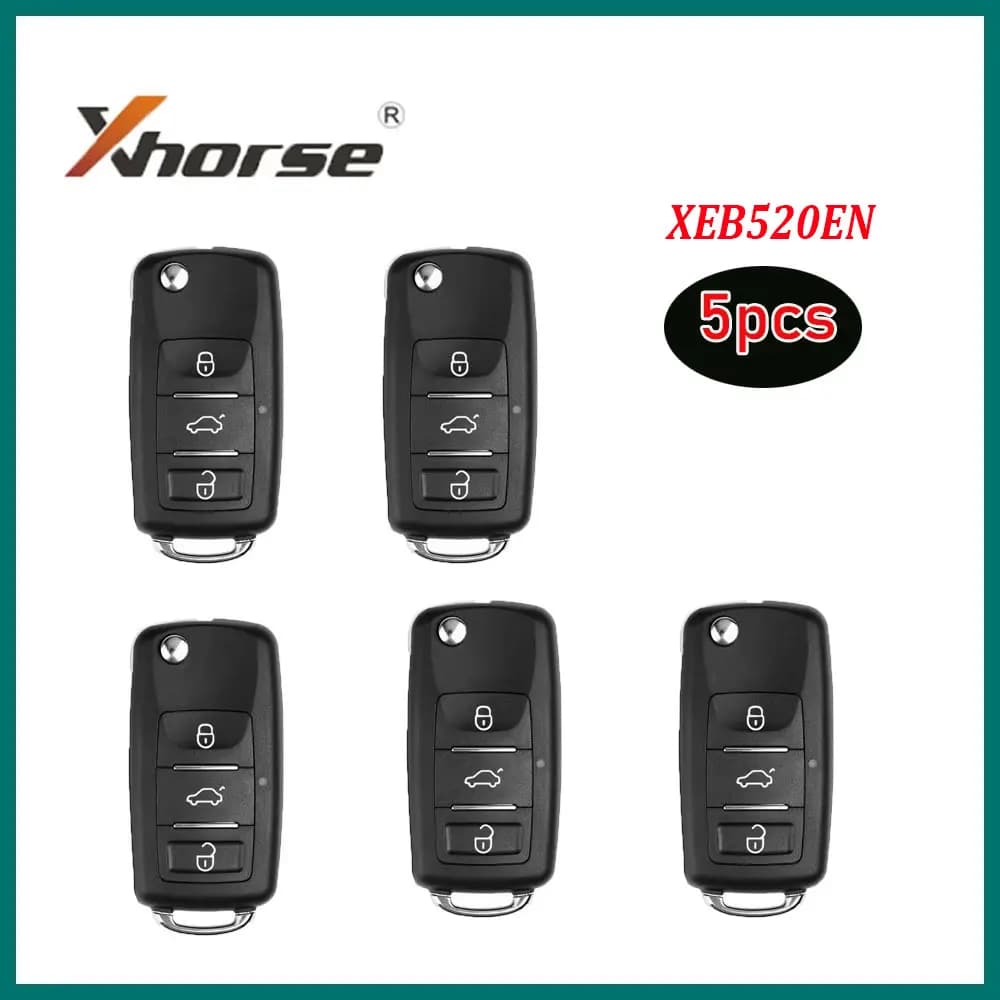 5 pz Xhorse XEB510EN B5 Super Remote con XT27B Super Chip 3 Bottoni Chiave A Distanza Dell'automobile per Volkswagen Chiavi Auto per VVDI Strumento Chiave