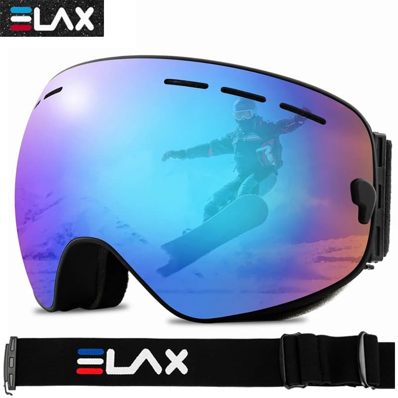ELAX NUOVISSIMO Doppi strati Anti-Fog Occhiali da sci Occhiali da motoslitta Sport all'aria aperta Occhiali da snowboard da neve