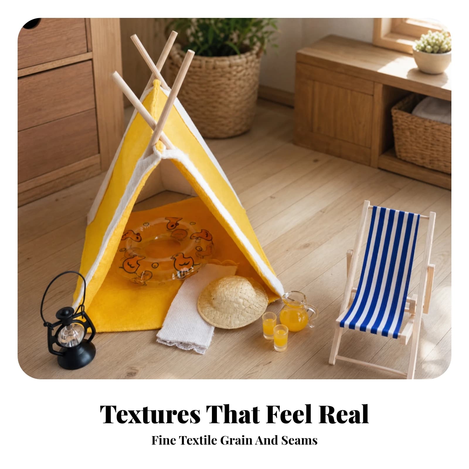 Miniature Camping Set with Tent Detailed BJD Camping Accessories Dollhouse Outdoor Furniture Set Decorative Long-Lasting