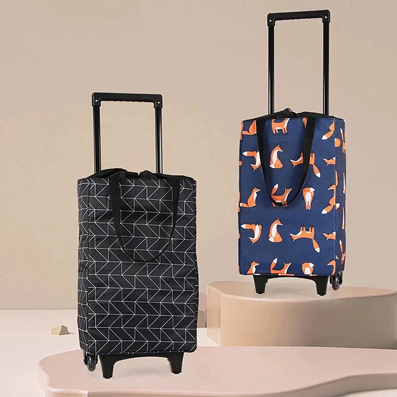 Trolley Bag Carrello della spesa pieghevole con ruote Carrello della spesa riutilizzabile Borsa della spesa pieghevole
