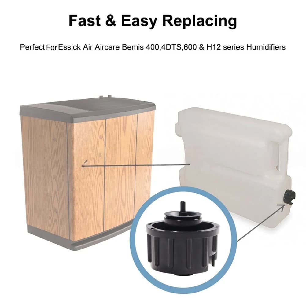 Tappo di ricambio per umidificatori Essick Air e Bemis 1B-5060000 1B5060000 Compatibile con i modelli 400 600 Serie H12 Parte in ABS nero