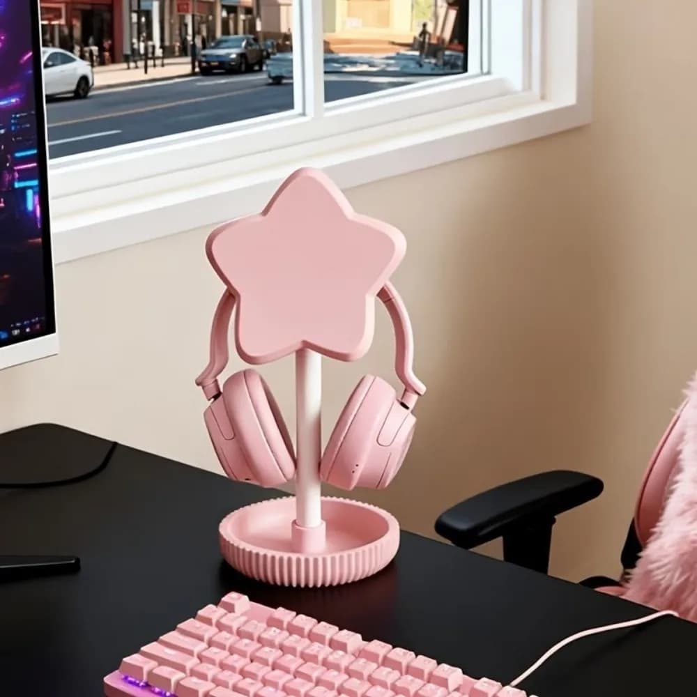Star Headphone Stand Necklace Organizer Hair Scrunchie Holder Desktop Storage Stand Colorful 3D Printed Jewelry Storage Rack