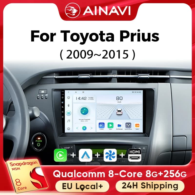 Ainavi Autoradio Per Toyota Prius 2009 2010 2011 2012 2013 2015 XW30 Wireless Carplay Android Auto Lettore Multimediale Per Auto 2 Din