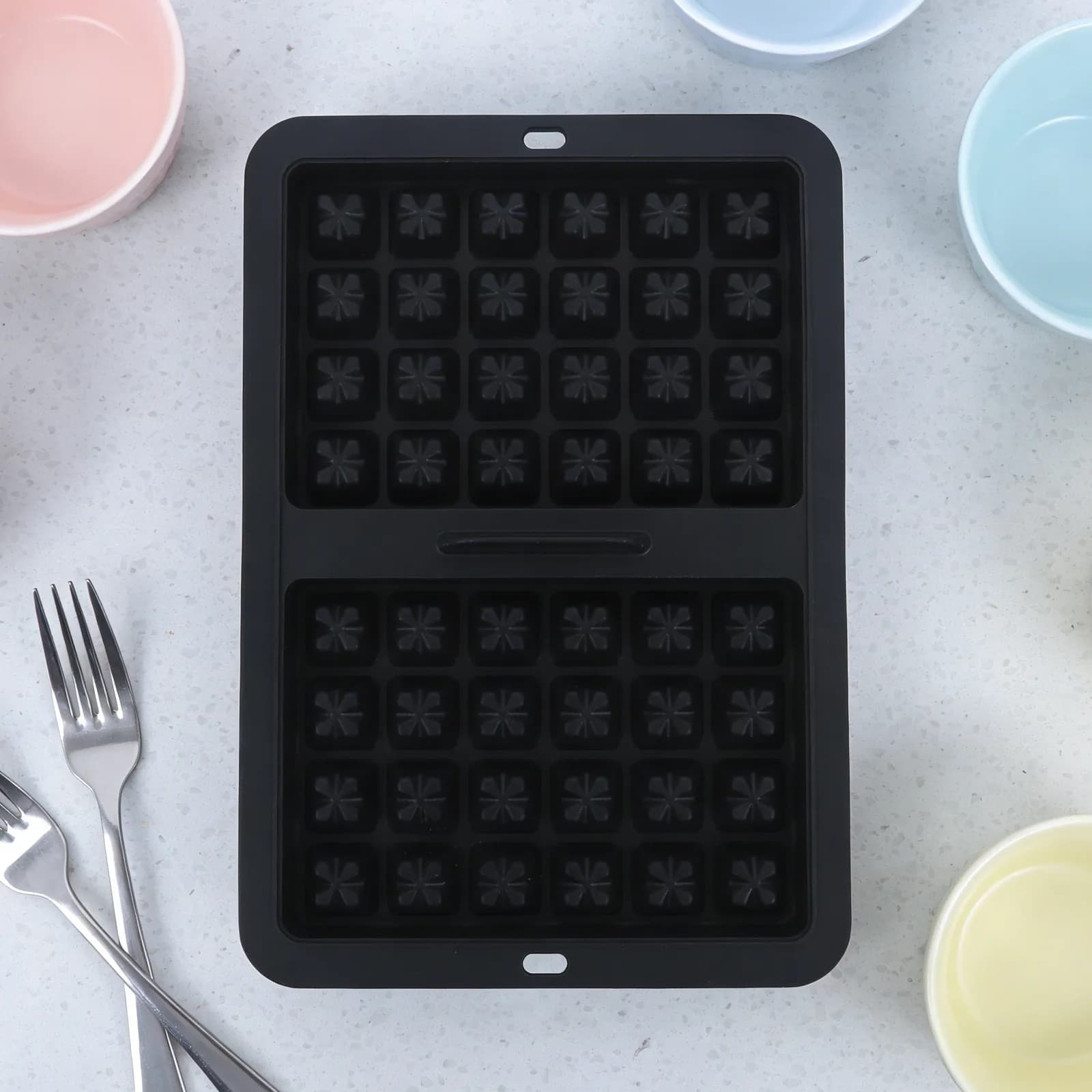Stampo in Silicone per Waffle, Accessori per Friggitrice ad Aria, Teglia Rettangolare Antiaderente Flessibile, Riutilizzabile, Facile da Sformare, Salvaspazio, per Pasticceria Domestica