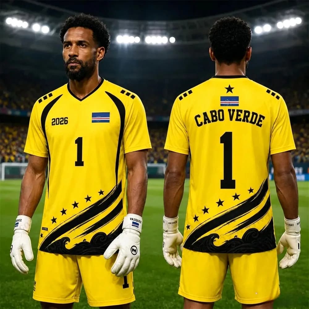 Summer Cabo Verde Goalkeeper Football Jersey Soccer Shirt Top Loose Breathable Speed Drying Sportswear Top Men Women T-Shirt
