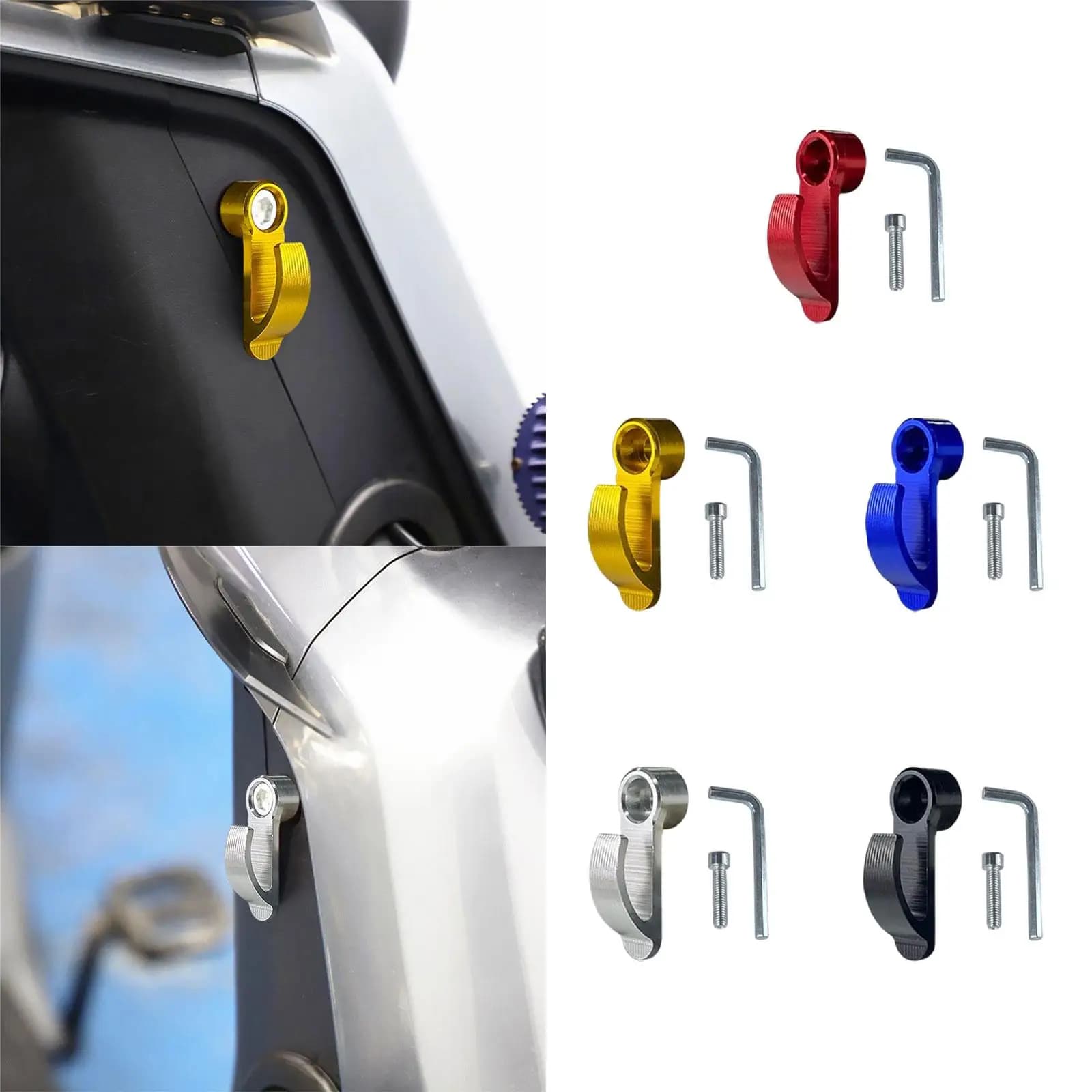 Gancio per moto a foro singolo multifunzionale per bottiglie di casco per bagagli