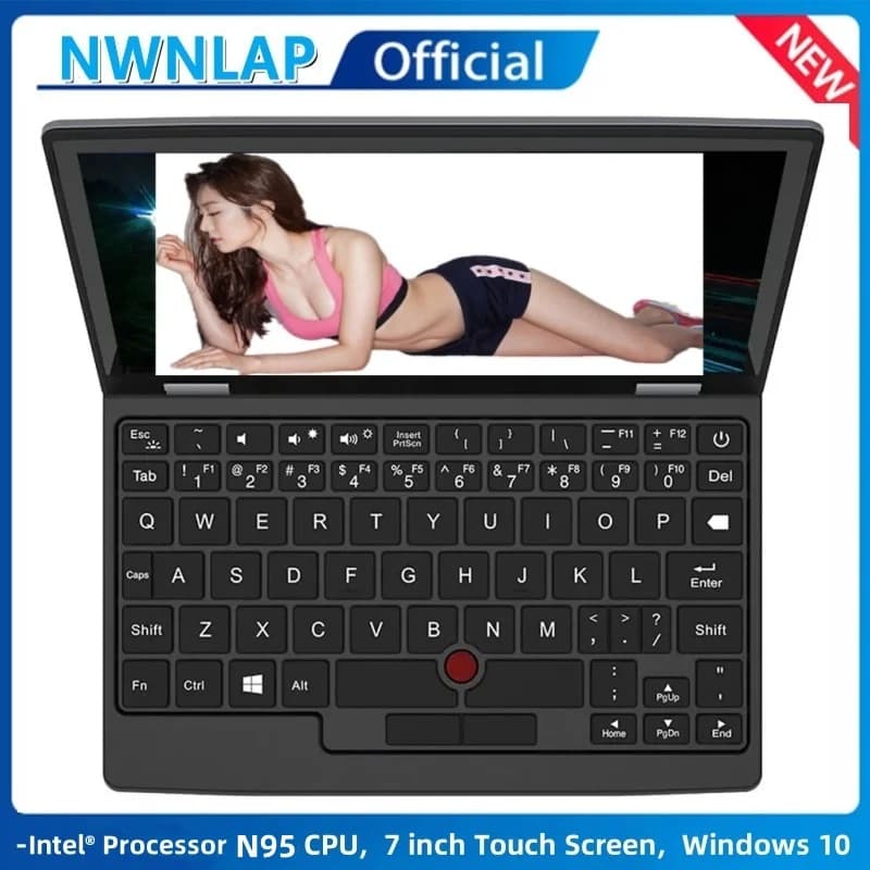 Mini Laptop da 7 Pollici con Processore Intel N95, 8G/16G RAM, 256GB SSD, Schermo Touch, Netbook Tascabile, Windows 11, PC Portatile