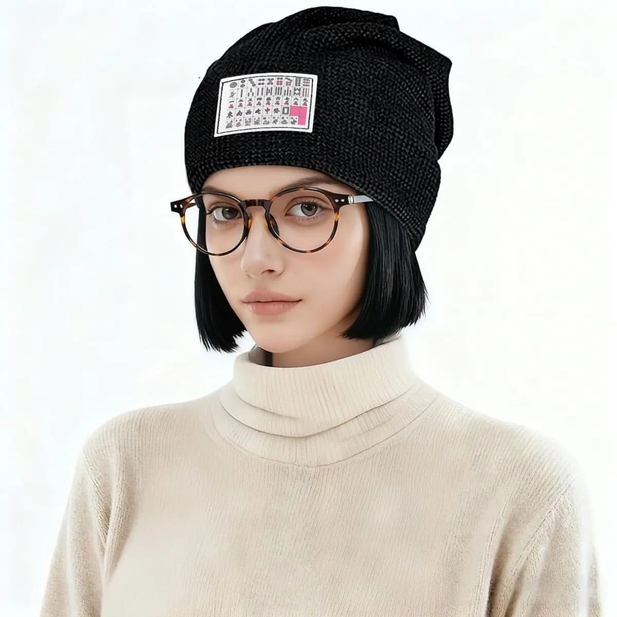 Mahjong Tile Pattern 8 Skullies Berretti Cappelli Caldo Autunno Inverno Berretto da esterno Foderato in pile Berretti per uomo Donna Adulto