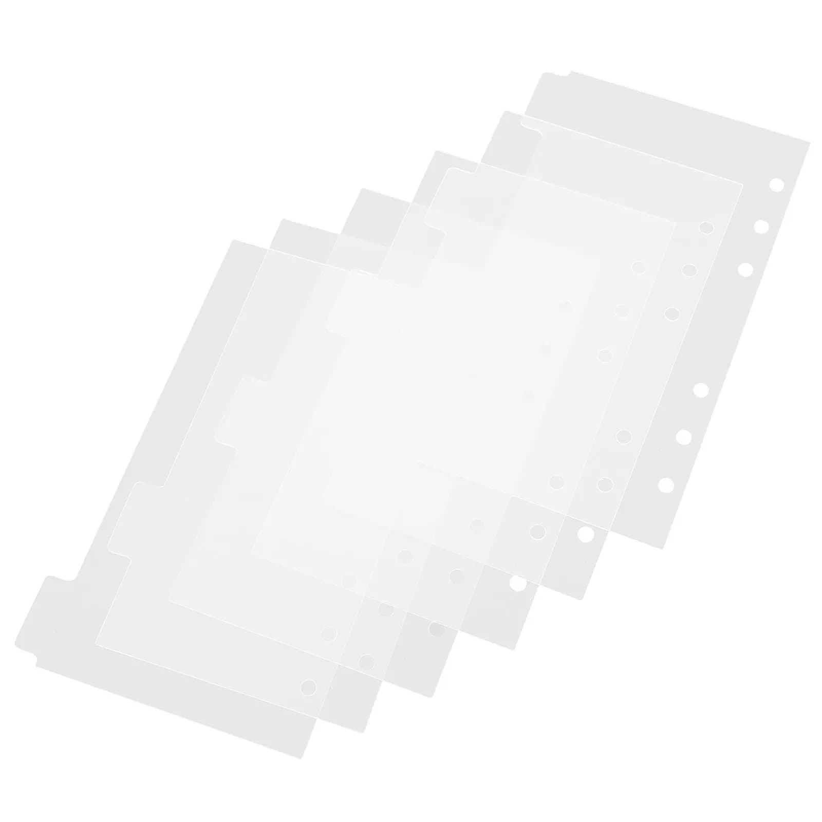 Set di 6 Copertine Trasparenti in Acrilico per Quaderni Ricaricabili, Planner DIY, Raccoglitore a 6 Anelli per Fogli Staccabili