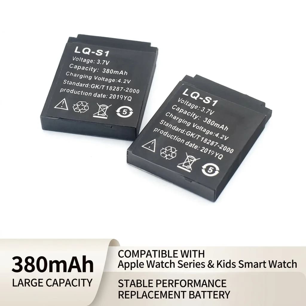 Batteria ricaricabile al litio PURFIELD 380mAh LQ-S1 3.7V per smartwatch QW09 W8, batteria di ricambio universale per smartwatch.