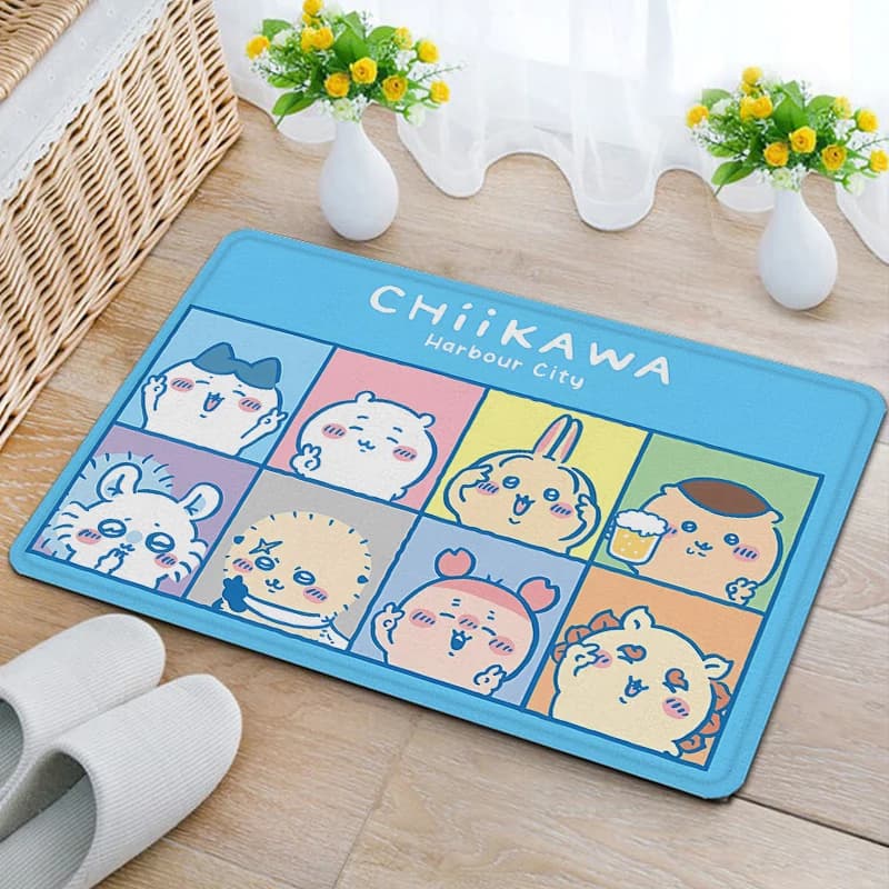 Tappeti in Flanella Anime Chiikawas, Tappetini Antiscivolo, Zerbini Rettangolari Cartoon per Soggiorno e Bagno, Decorazione Casa, Regalo per Donne