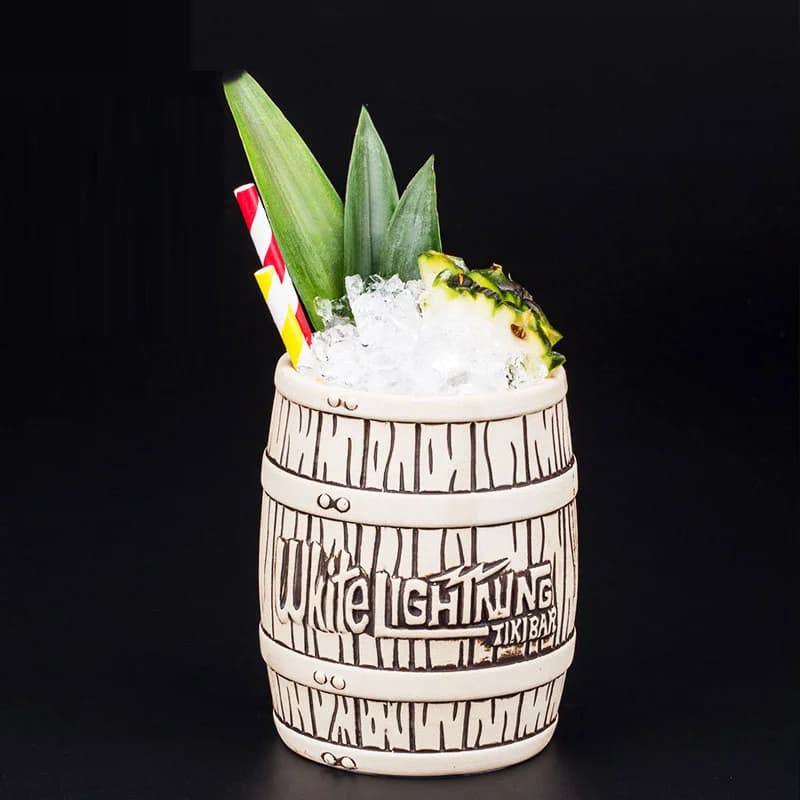 Hot White Lightning Wine Barrel TIKI Bar Ceramics Cocktail Glass Classic American Style Pina Colada Maitai Drinking Cup boccale di birra