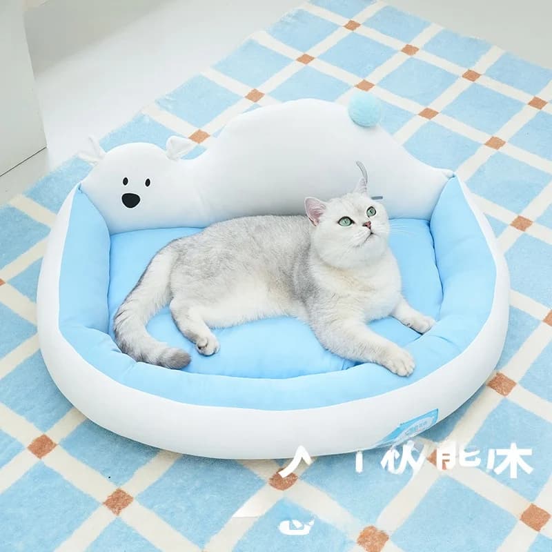 Zeze Polar Bear Letto Rinfrescante Estivo per Cani, Tappetino Refrigerante per Animali Domestici, Lavabile, Stile Aperto, Accessori per la Casa