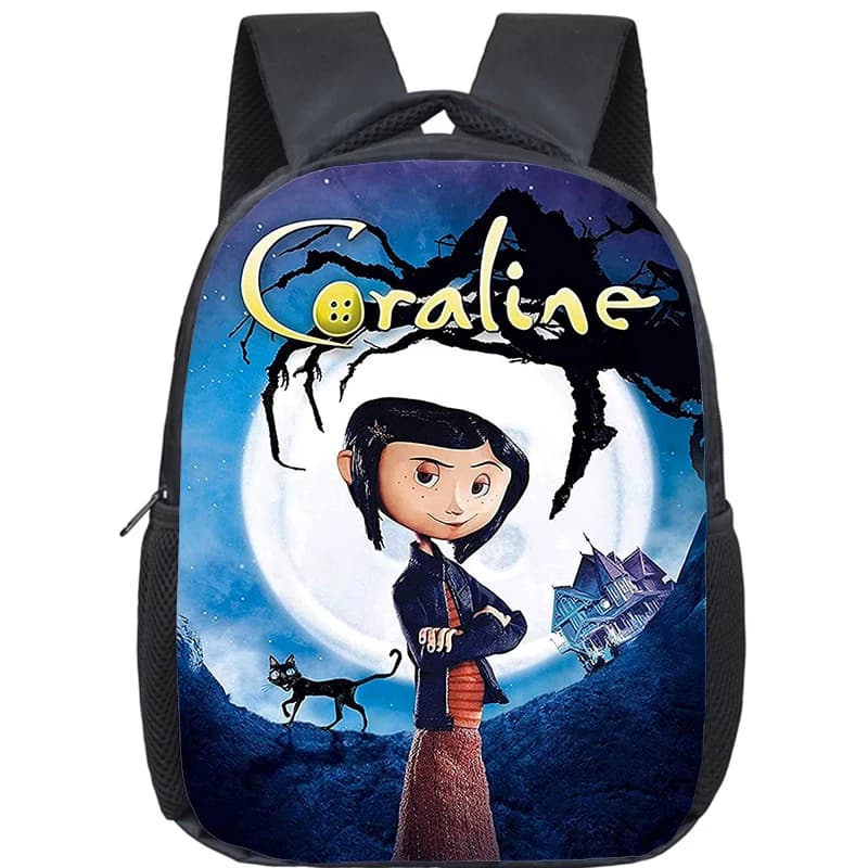 Zaino per la scuola materna con stampa del film horror Coraline, zainetto impermeabile per bambini e bambine, cartone animato, per neonati e bambini piccoli