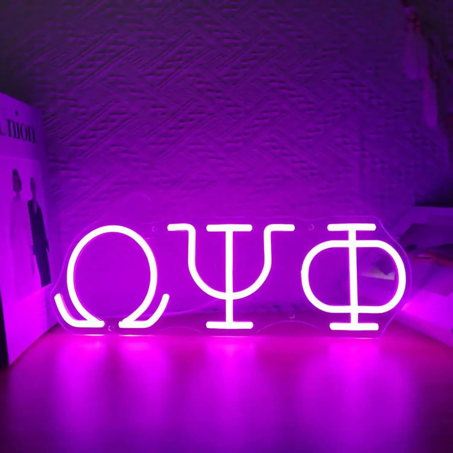 Psi Phi Fraternity Insegna al neon USB dimmerabile LED Luce al neon per uomo Cave Bar Ufficio Soggiorno Camera da letto Decorazione della casa Regalo