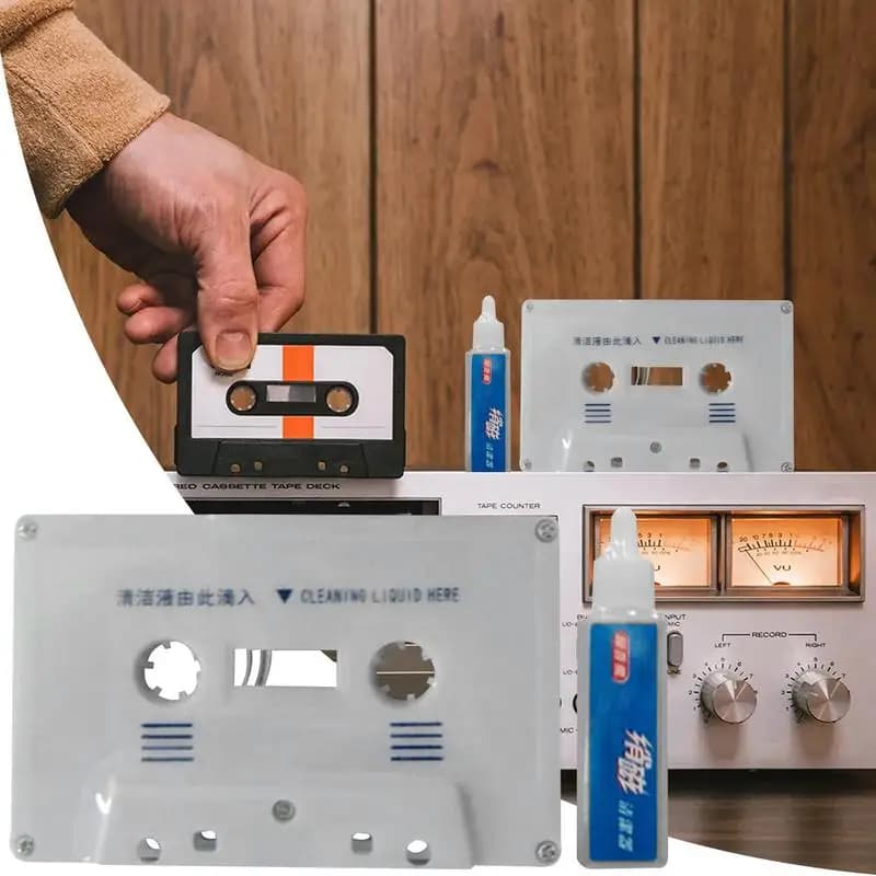 Kit smagnetizzatore per pulizia testa nastro a cassetta Ponte audio Lettore di nastri per uso domestico Prodotti per la pulizia Fluidi detergenti per registratore