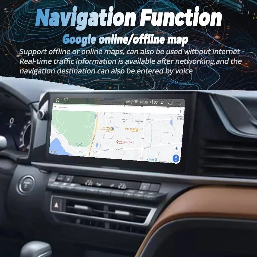 GPS Navigation Car Radio 12.3" QLED Screen For Toyota Camry 2024 Sequoia Android CarPlay Stereo Multimedia Player HU 4G WIFI BT
