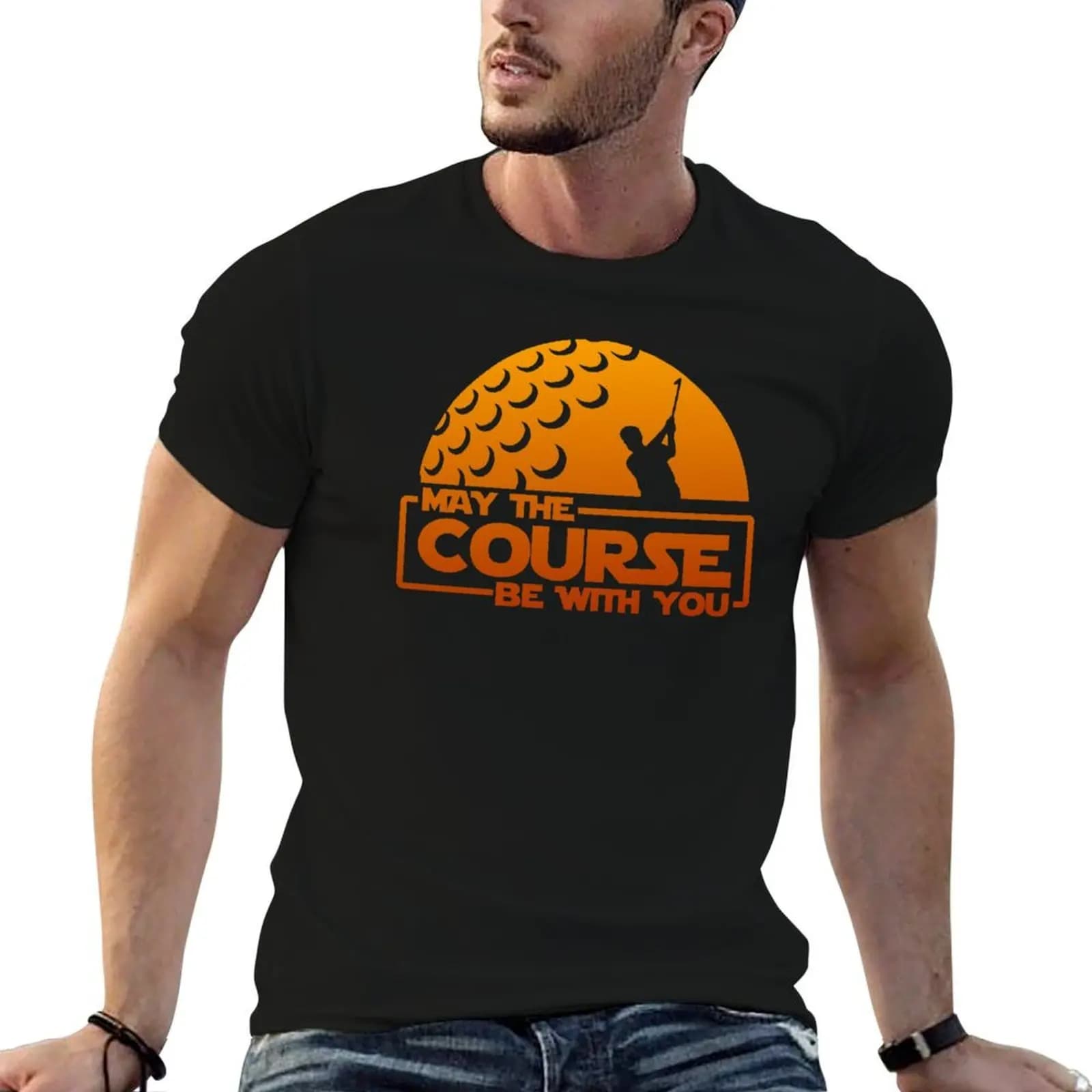 Golf - Sia che il campo ti accompagni! T-shirt da uomo, magliette da uomo in cotone, divertenti T-shirt da uomo