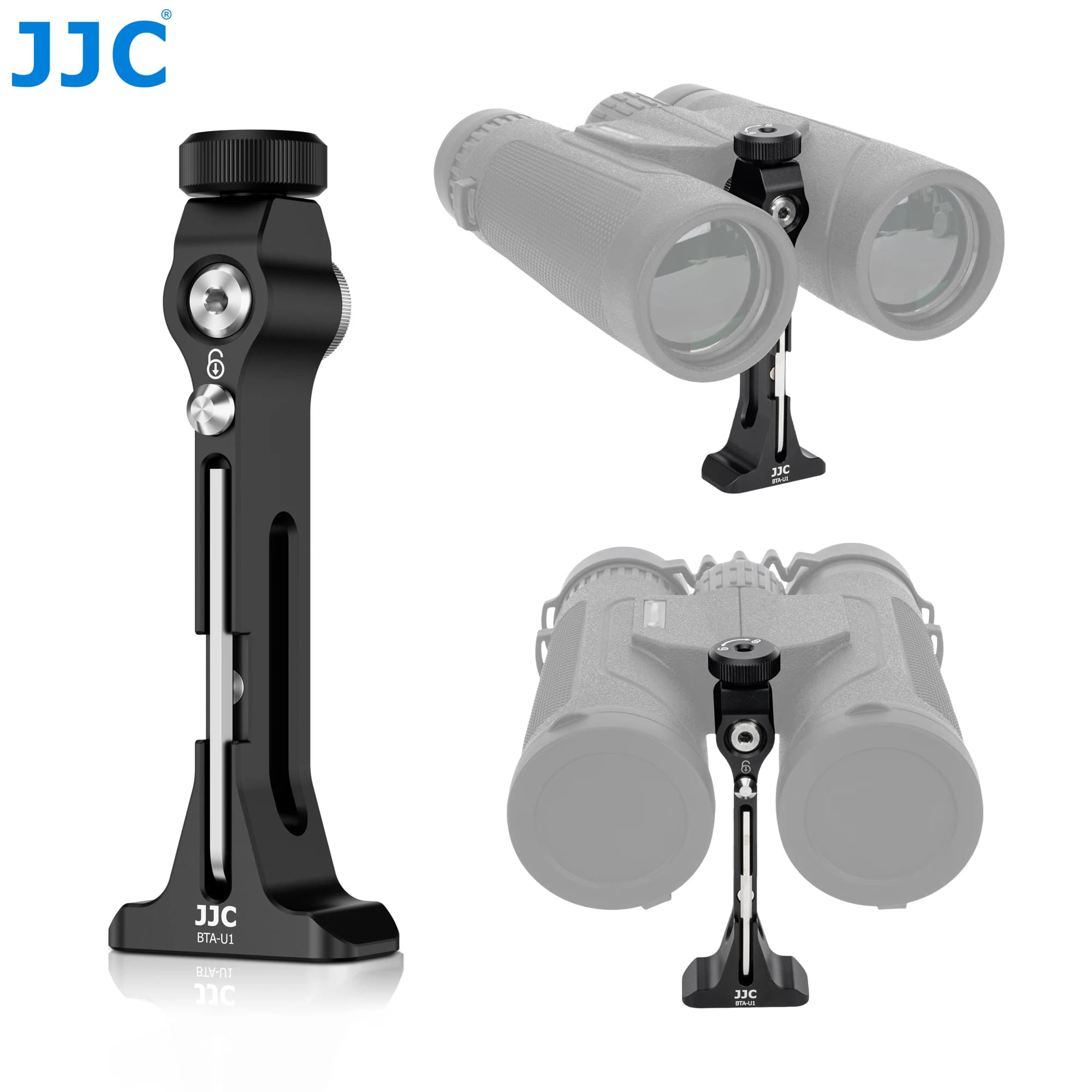 Adattatore per Treppiede Binoculare in Metallo JJC, Supporto Universale Portatile Compatibile con Binocoli e Treppiedi Tipo Arca