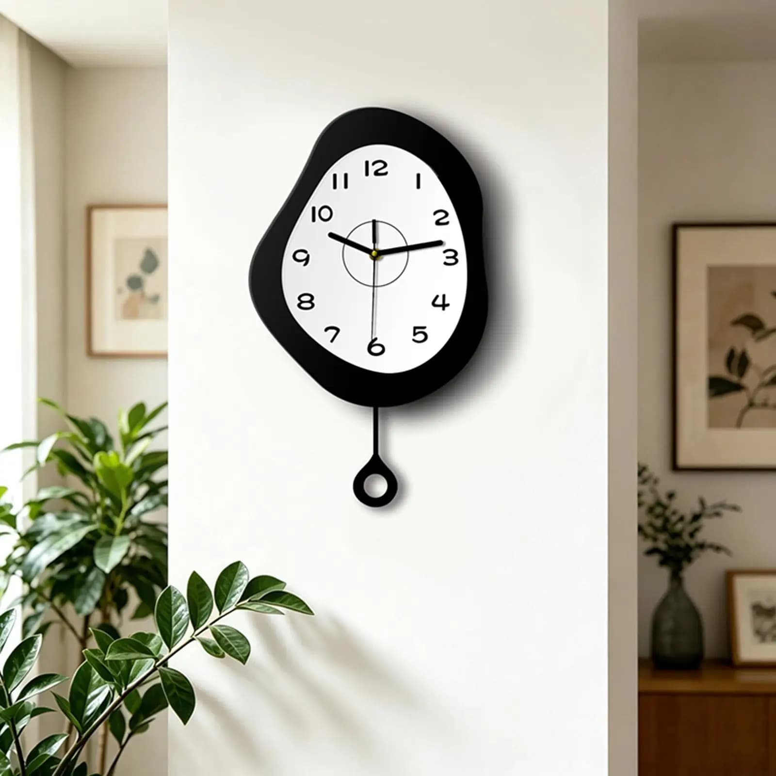 Wall Clock Acrylic Ornament Creative Silent for Living Room Nursery Bathroom