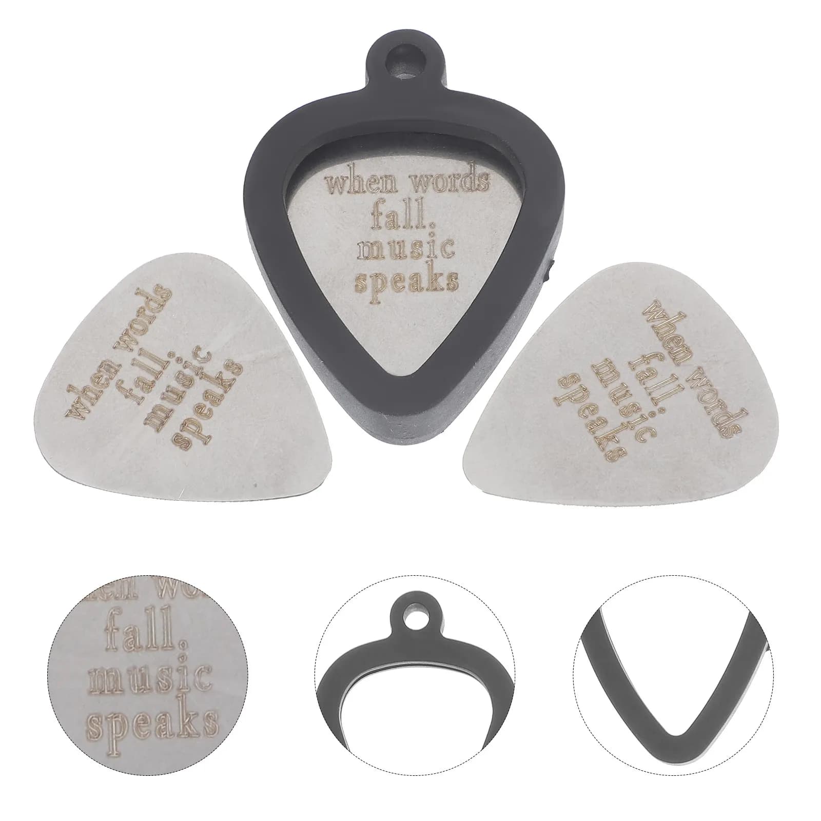 Set di 3 Plettri per Chitarra Elettrica, Design Sottile e Spesso, Protezione per le Dita, per Pratica e Performance sul Palco, per Basso e Ukulele