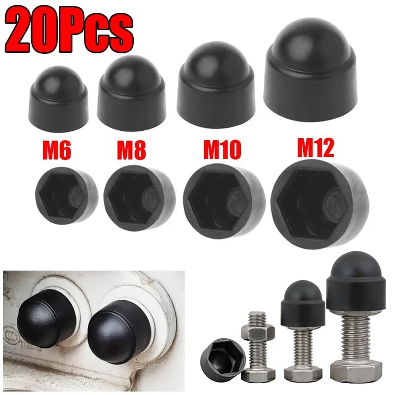 20 Pz Vite Protective Cap Cover Bolt Dadi M6 M8 M10 M12 Exposed Plastic Bolt Dado Anti-rust Dust Cover Dust Accessories Auto