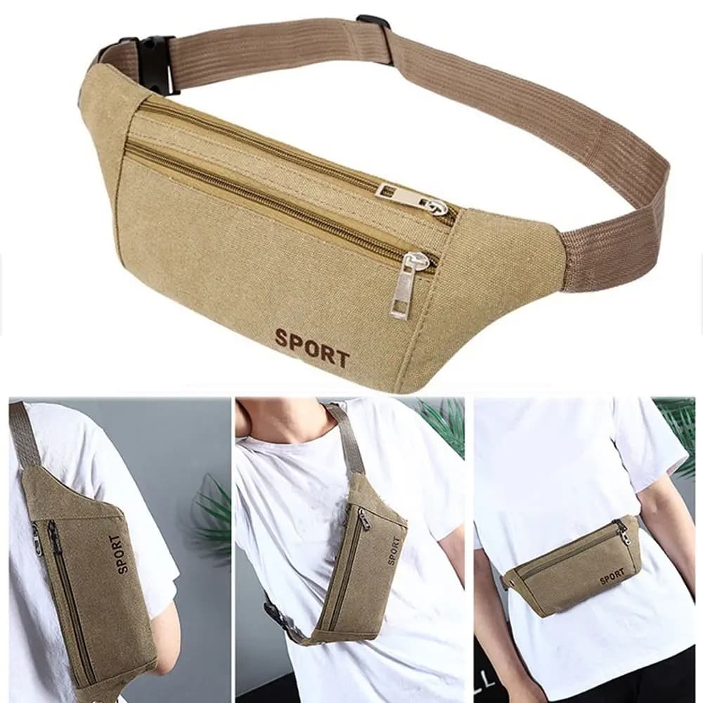 Women's Fashion Men's Pouch Casual Wallet Fanny Pack Waist Packs Canvas Belt Bags Hip Purse