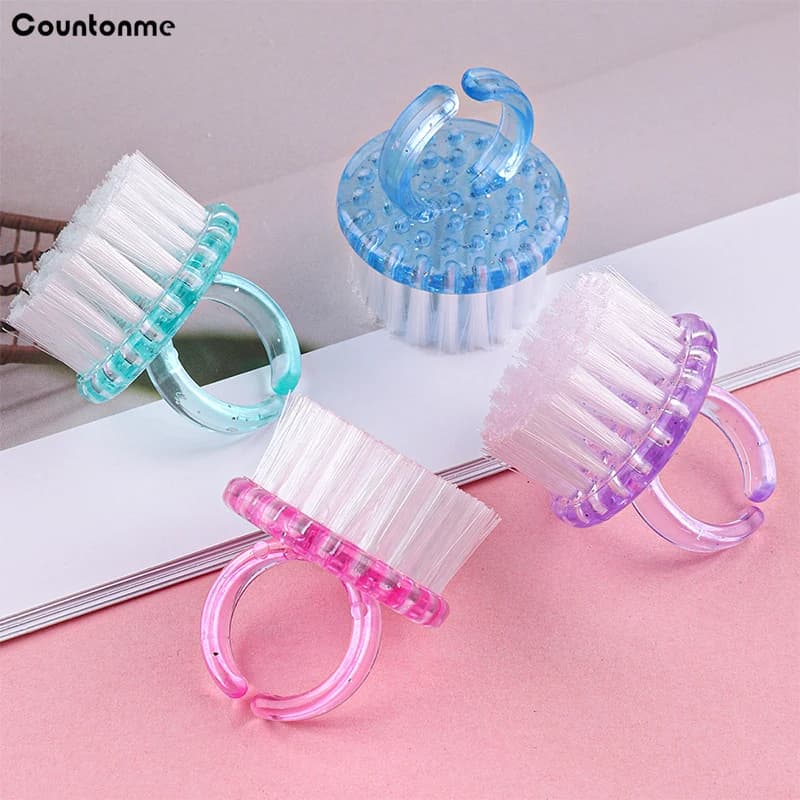 2 pz/4 pz/10 pz Mini Spazzole per la pulizia delle unghie Manico in plastica Grip Cleaner Scrubbing Pedicure per manicure Spazzola multifunzionale
