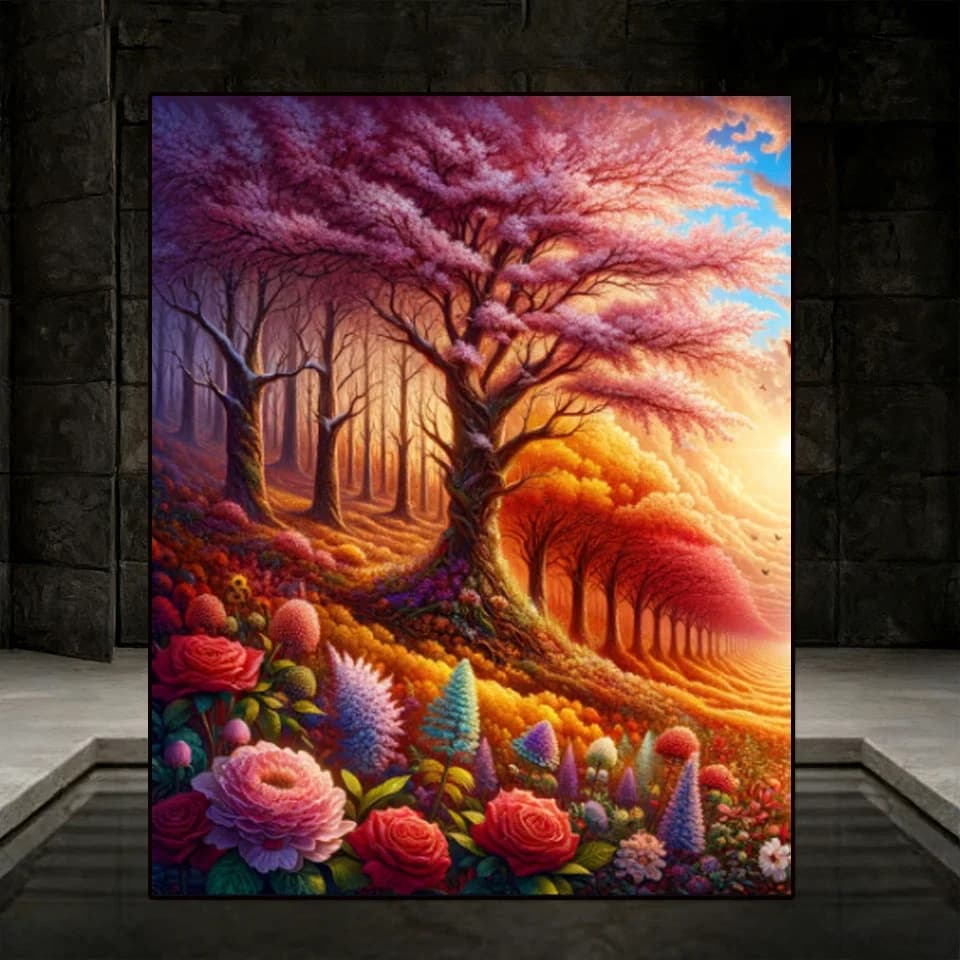 5d Diamond Painting New 2026 Mosaic Landscape Tree Cross Stitch Full Round Diamond Art Embroidery Home Decor