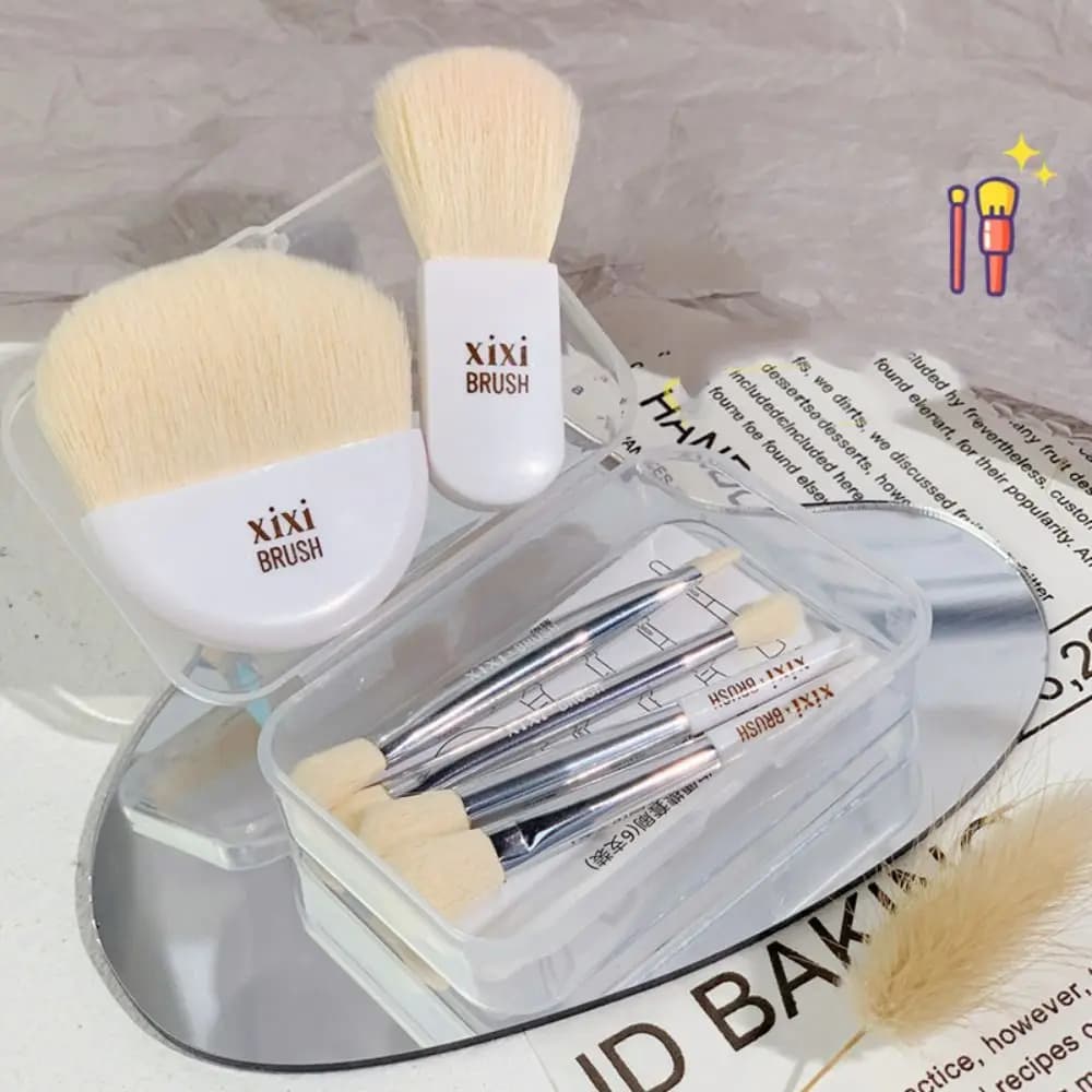 6Pcs Mini Portable Eyelash Brush Concealer Brush Eye Shadow Tool Makeup Brushes Set Beauty Foundation