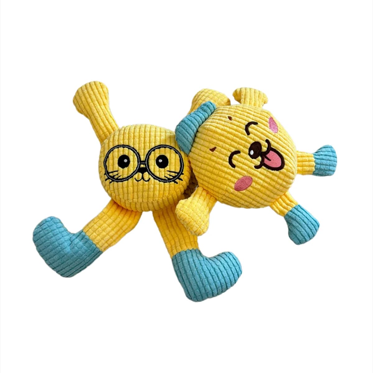 Cute Cartoon Plush Dog Toy Pack Squeaky Bite Resistant Chew Toy Teething Stress Relief Interactive Play Supplies For Puppy Small