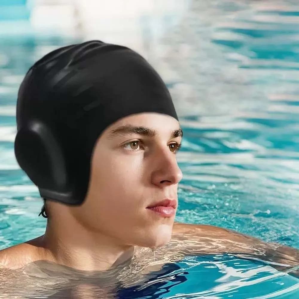 Main Swimwear Elastic Swimwear Soft Sub Hat Solid Color Professional Solar Protection Swim Head Cap Hair Protection