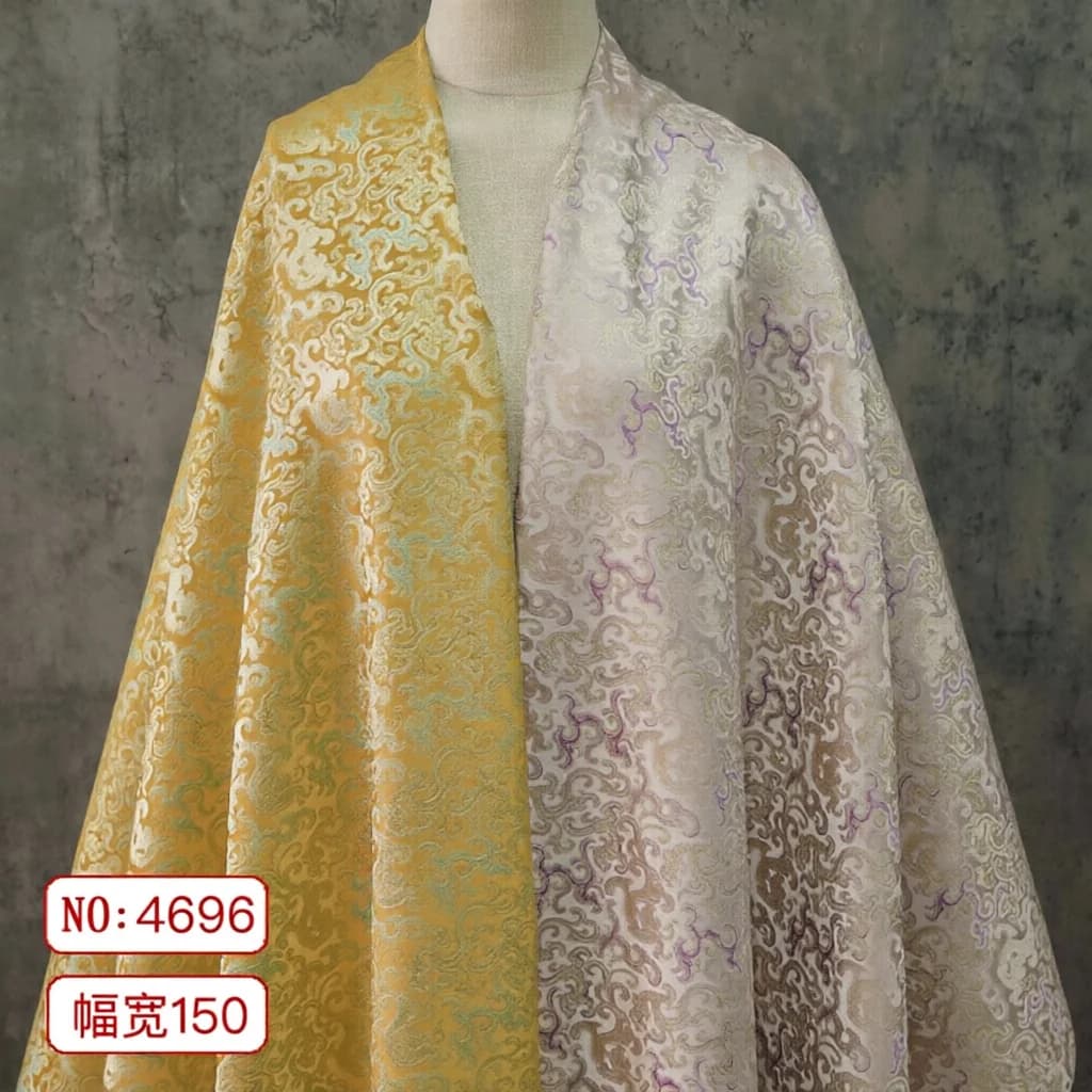 150Cm Wide Oriental Style Dragon Pattern Brocade Jacquard Textile DIY Craft Material Vintage Fashion Vest Woven Fabric F205
