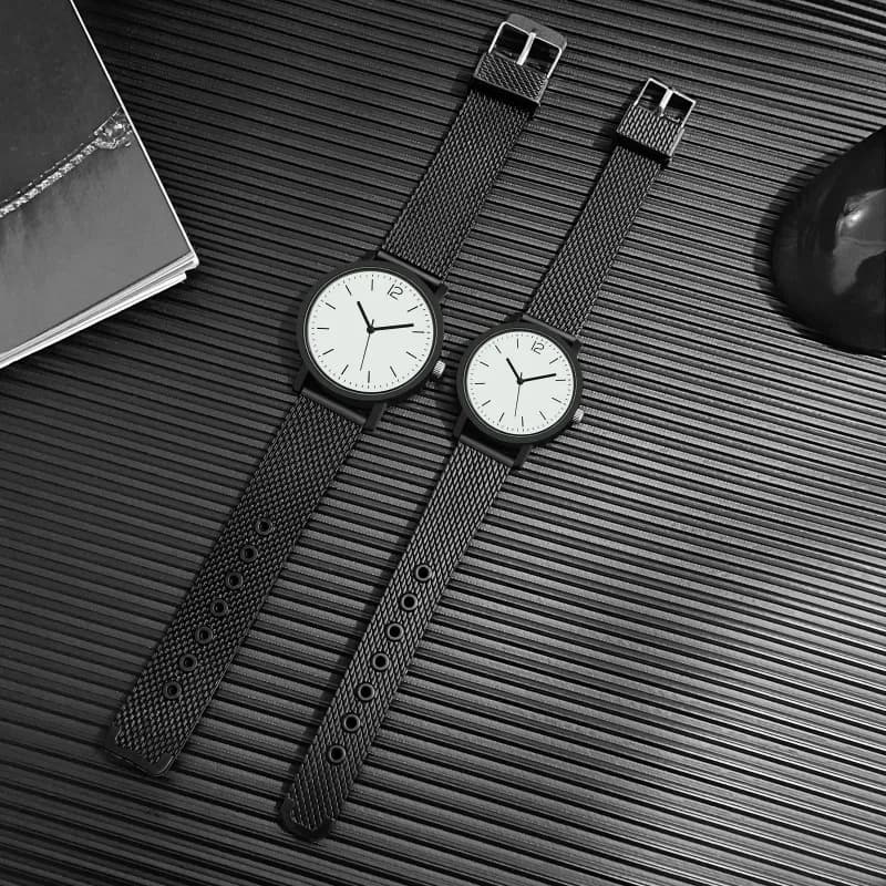Fashion Students' Sports Watches Pair Simple Pointer Numbers Quartz Watch Hand Watch Women's Leather Wrist Watch Reloj