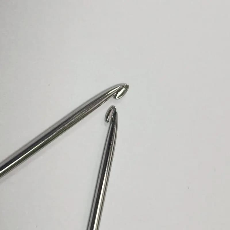 Extended Crochet Head, Fine Throwing Afghan Needle, Stainless Steel Needle DIY Hand-knitting Tool [no Handle]