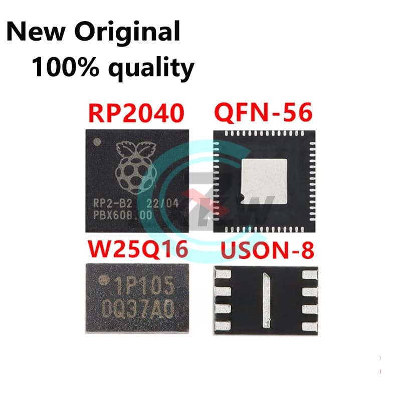 2-5/PCS Nuovo chip originale RP2040 Raspberry PI QFN-56 ARM Cortex-M0 133MHz W25Q16JVUXIQ Disponibile