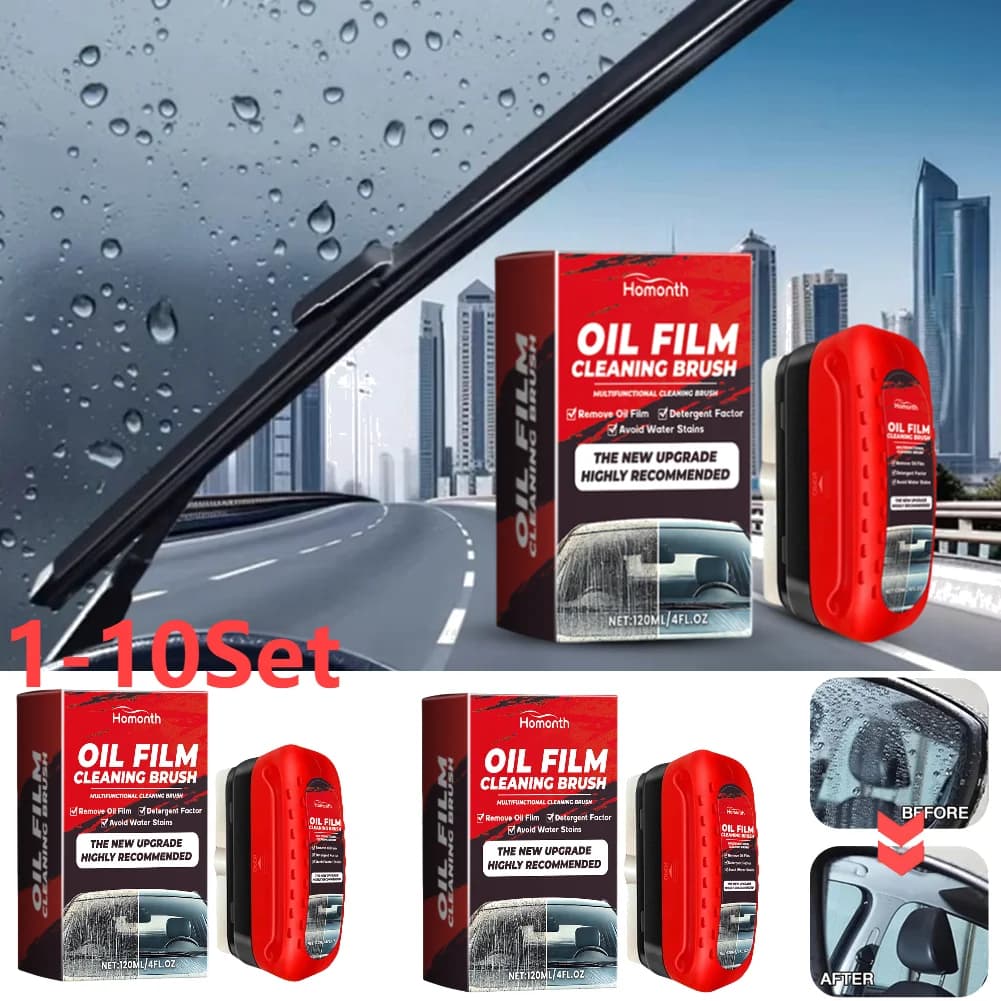 Detergente per vetri per finestrini auto Rimuove lo sporco Spazzola per pulizia spugna per vetri per auto Detergente per pellicole per olio per parabrezza Spazzola per pulizia pellicola per olio per vetro