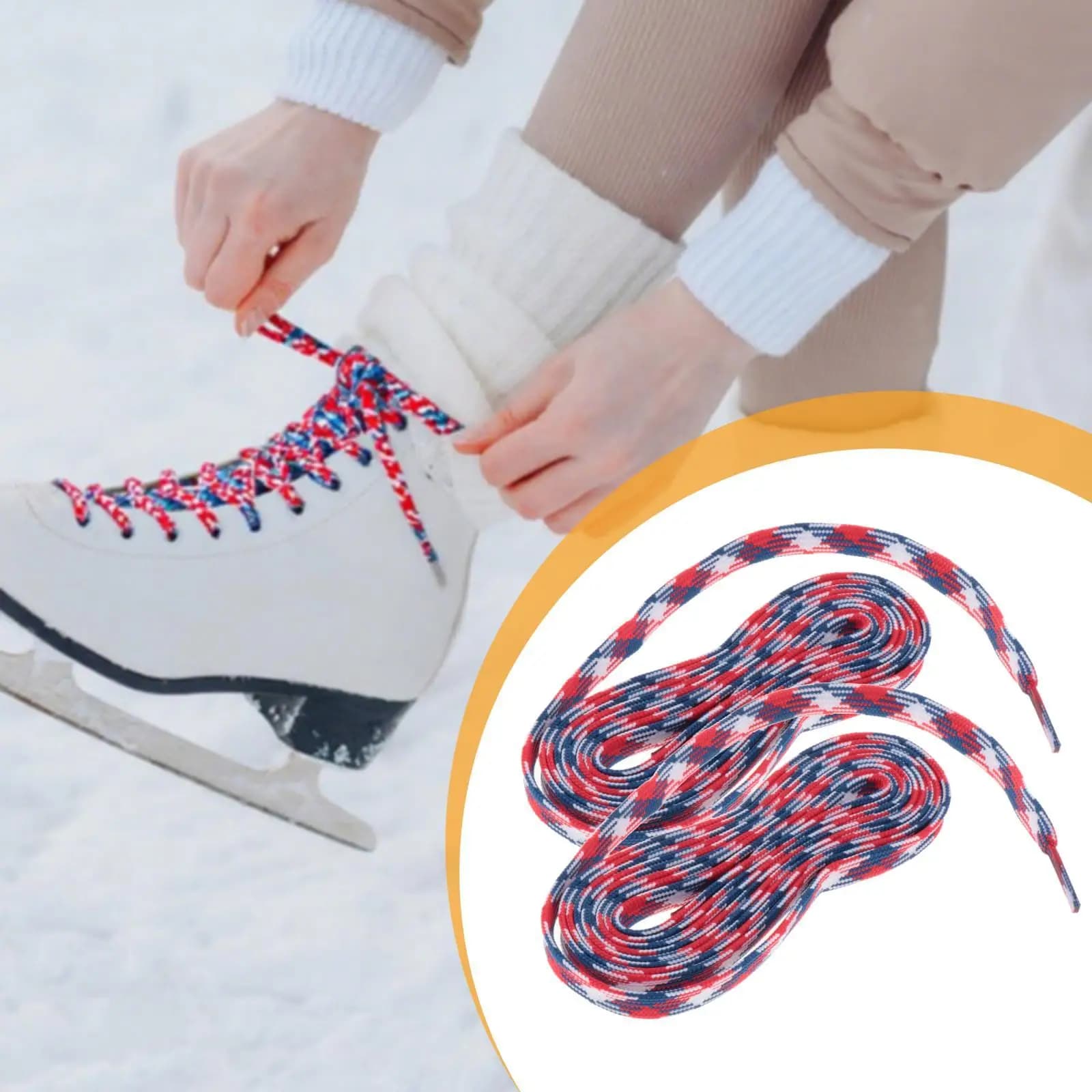 Lacci per scarpe da pattinaggio su ghiaccio cerati da hockey Lacci da hockey cerati impermeabili in poliestere leggero per bambini Adolescenti Adulti