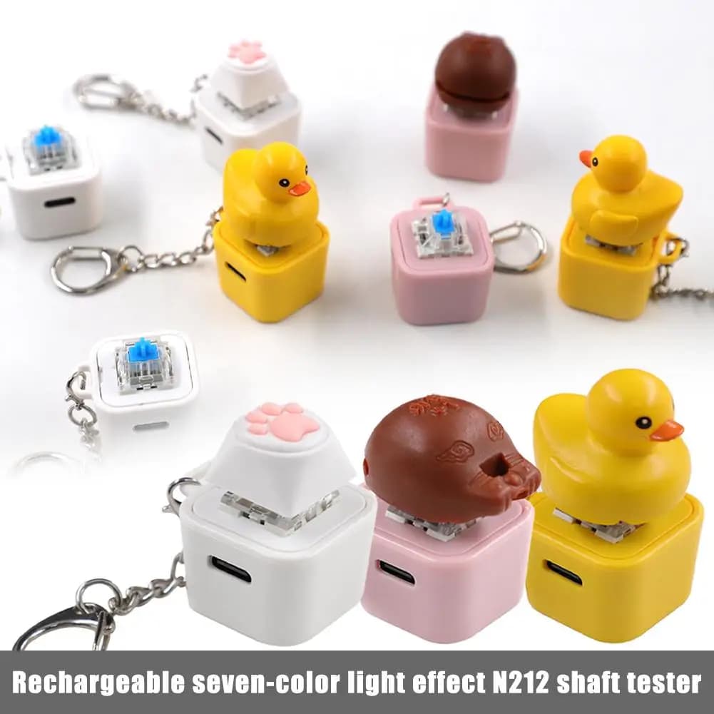 Keycap Style Cute Little Yellow Duck keycaps Keychain Personality Key Cap for Mechanical Keyboard Cherry MX Axis 3D Design