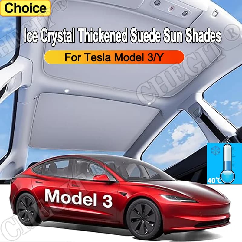 Per Tesla Modello 3/Y 2017-2024 Parasole Tetto Apribile Aggiornamento Panno di Ghiaccio Fibbia Tende Da Sole Tetto di Vetro Anteriore Posteriore Lucernario Accessorio Auto
