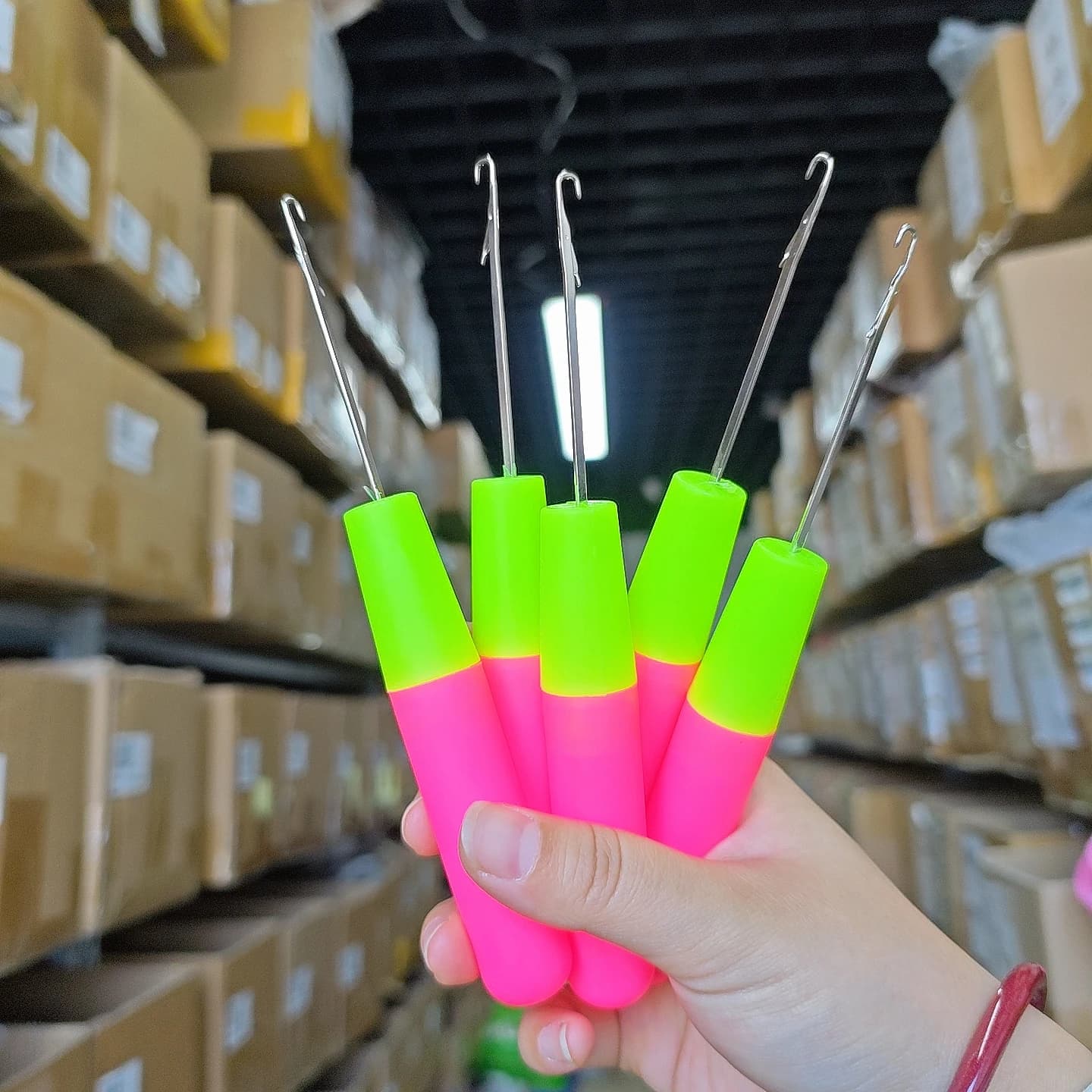 Dreadlocks con ago per uncinetto in plastica per maglieria, per intrecciare parrucche, estensioni dei capelli artigianali, strumento per lo styling, 5 pezzi/set