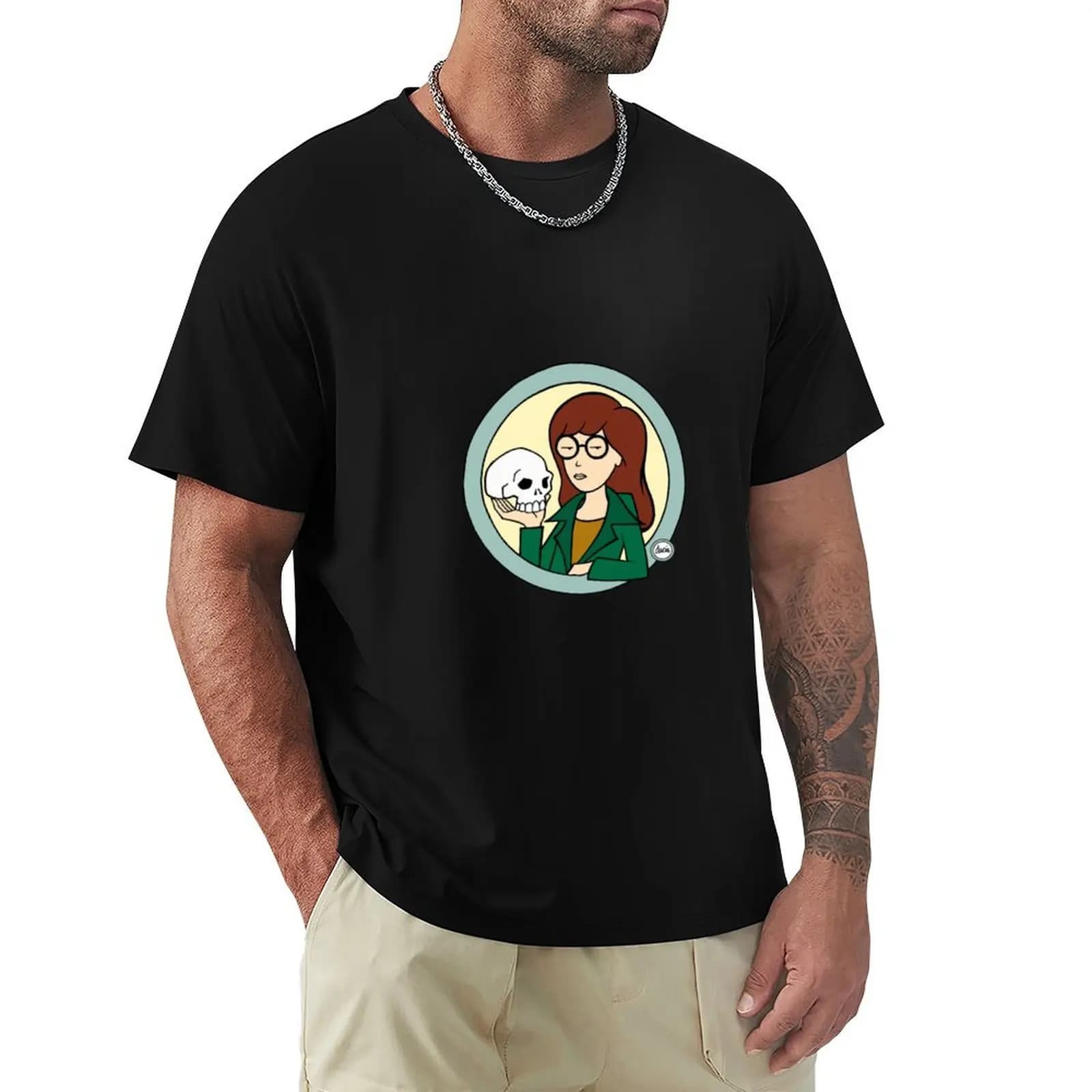 T-shirt con cappuccio Daria Skull Holder, t-shirt casual a maniche corte, adatta a tutti gli abbinamenti