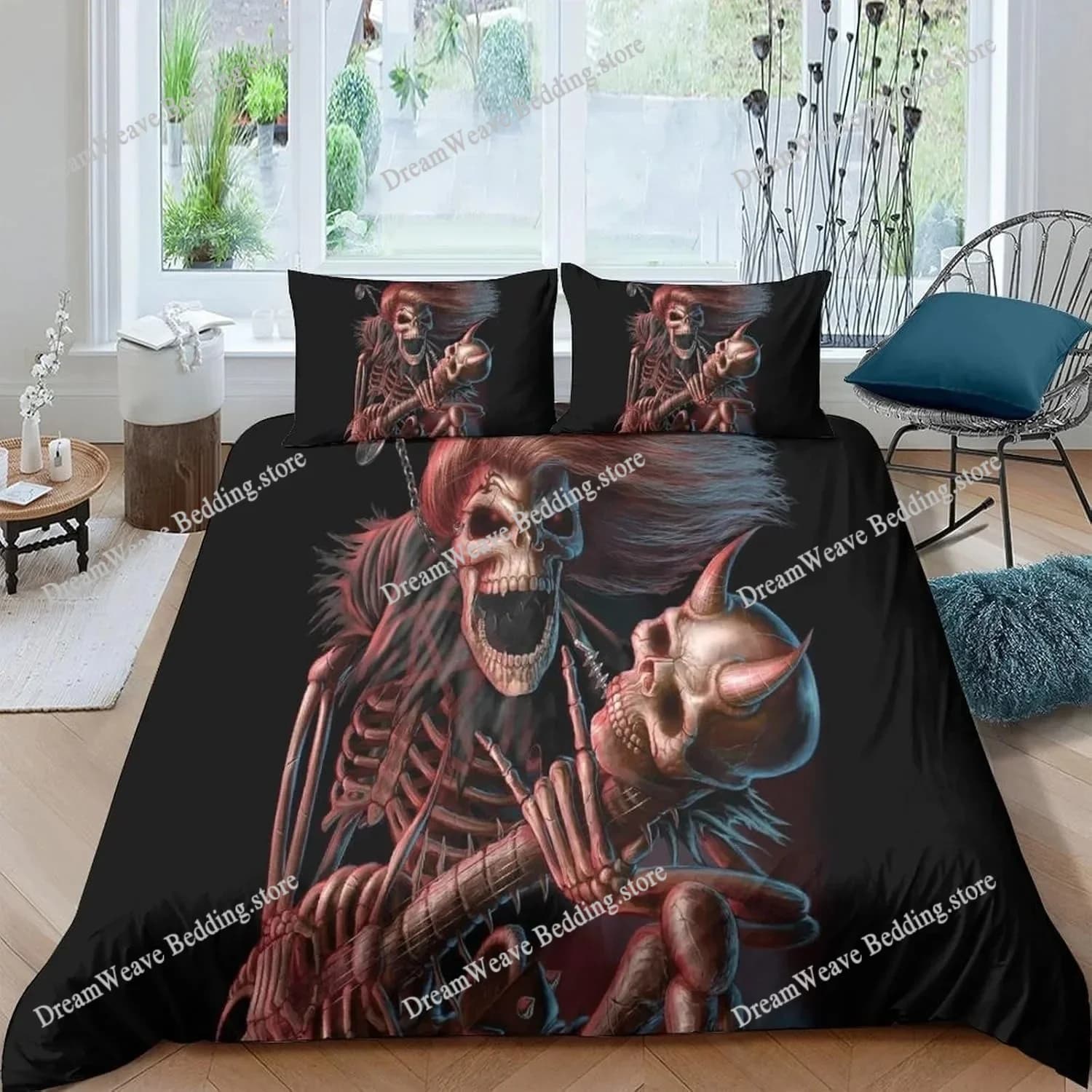 Set di Biancheria da Letto con Stampa 3D della Band Heavy Metal Slayer, Copripiumino, Set Copriletto, Federe, Piumino, Misure King e Queen per Adulti