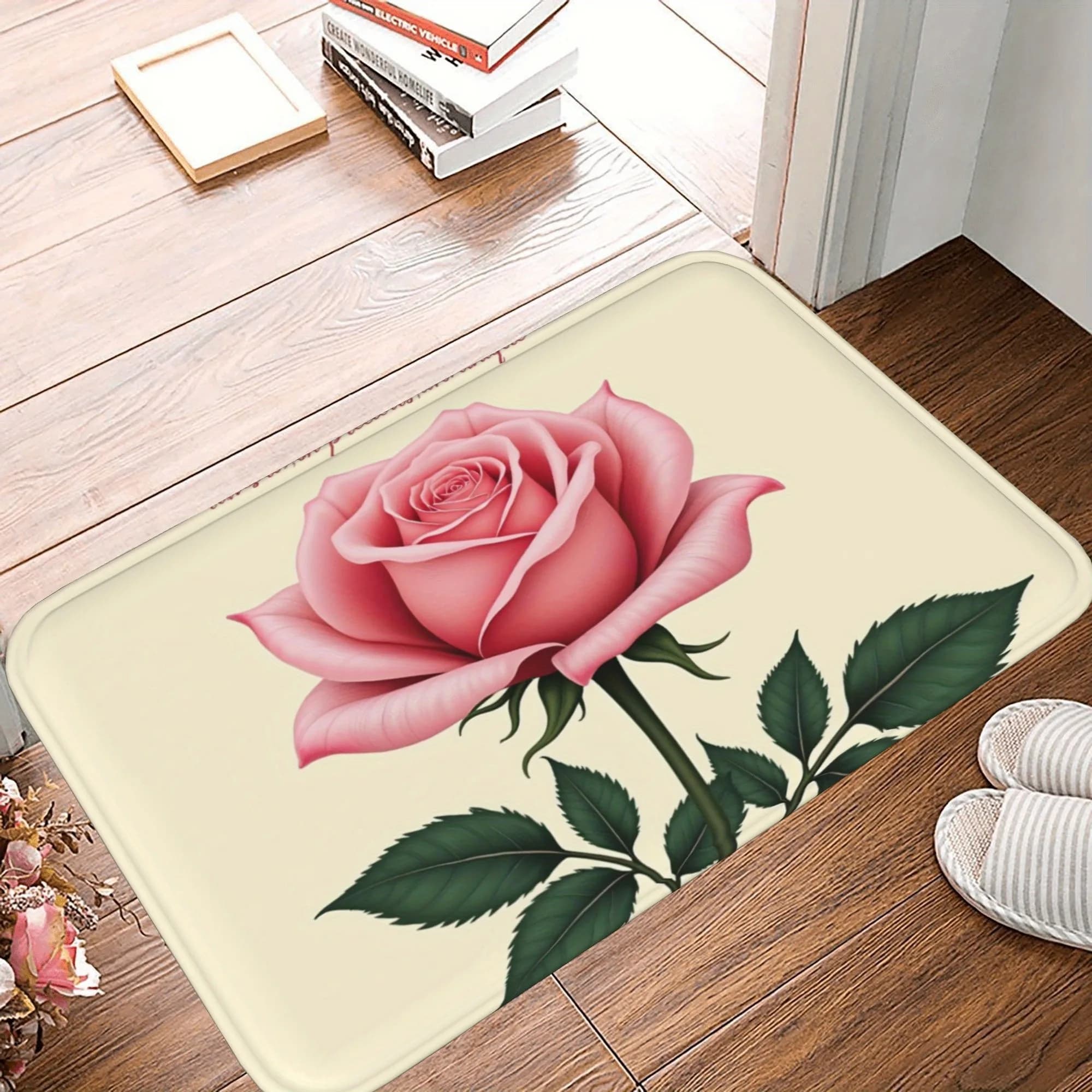 1PC Tappeto da cucina modello rosa Tappetino antiscivolo Tappeto da bagno design pop Tappetino da bagno Tappeto per lavello di casa Lavanderia Decoreeree