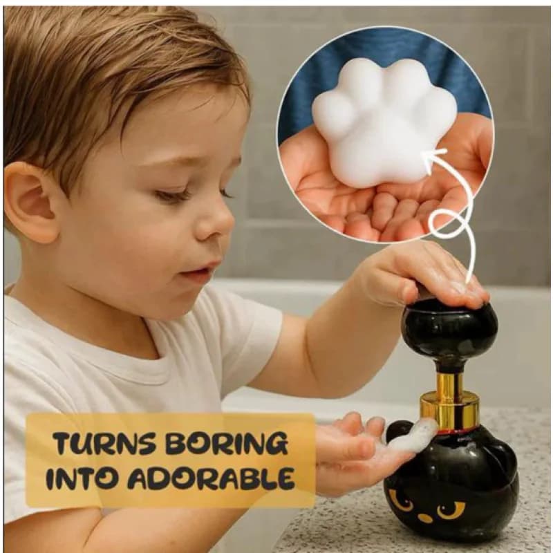 Dispenser di Sapone a Forma di Zampa di Gatto, Erogatore di Sapone Liquido per Bagno, Decorazione Carina per Casa e Bambini