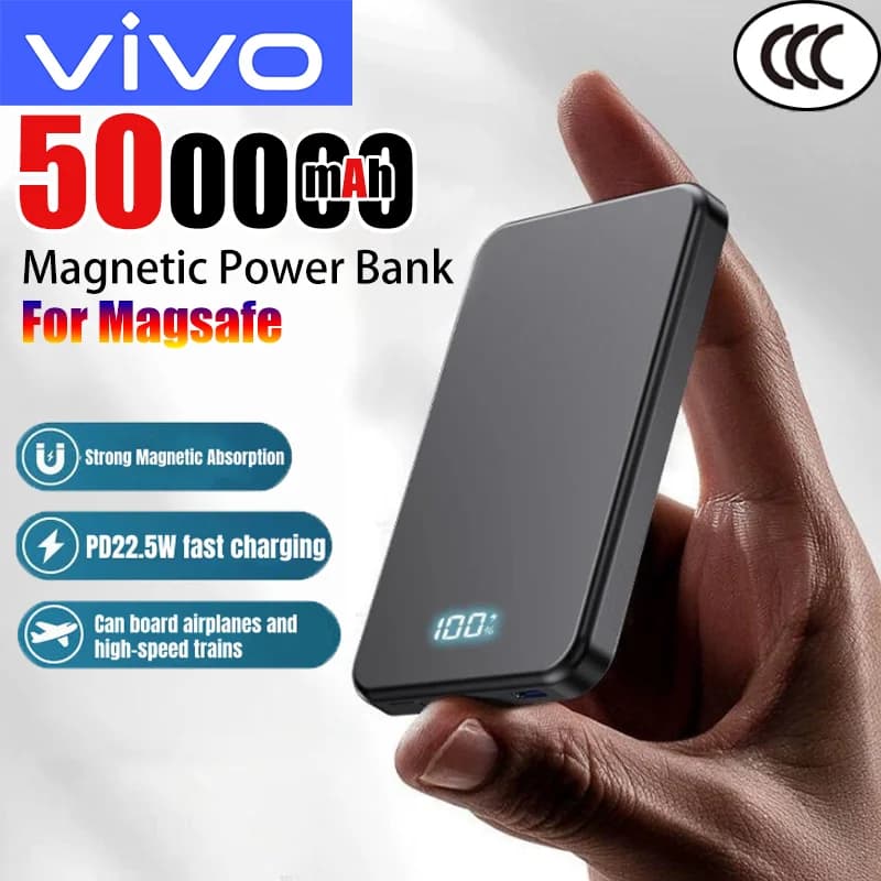 VIVO 500000mAh PowerBank wireless magnetico PD22.5W Batteria esterna portatile a ricarica rapida per Magsafe per iPhone Samsung