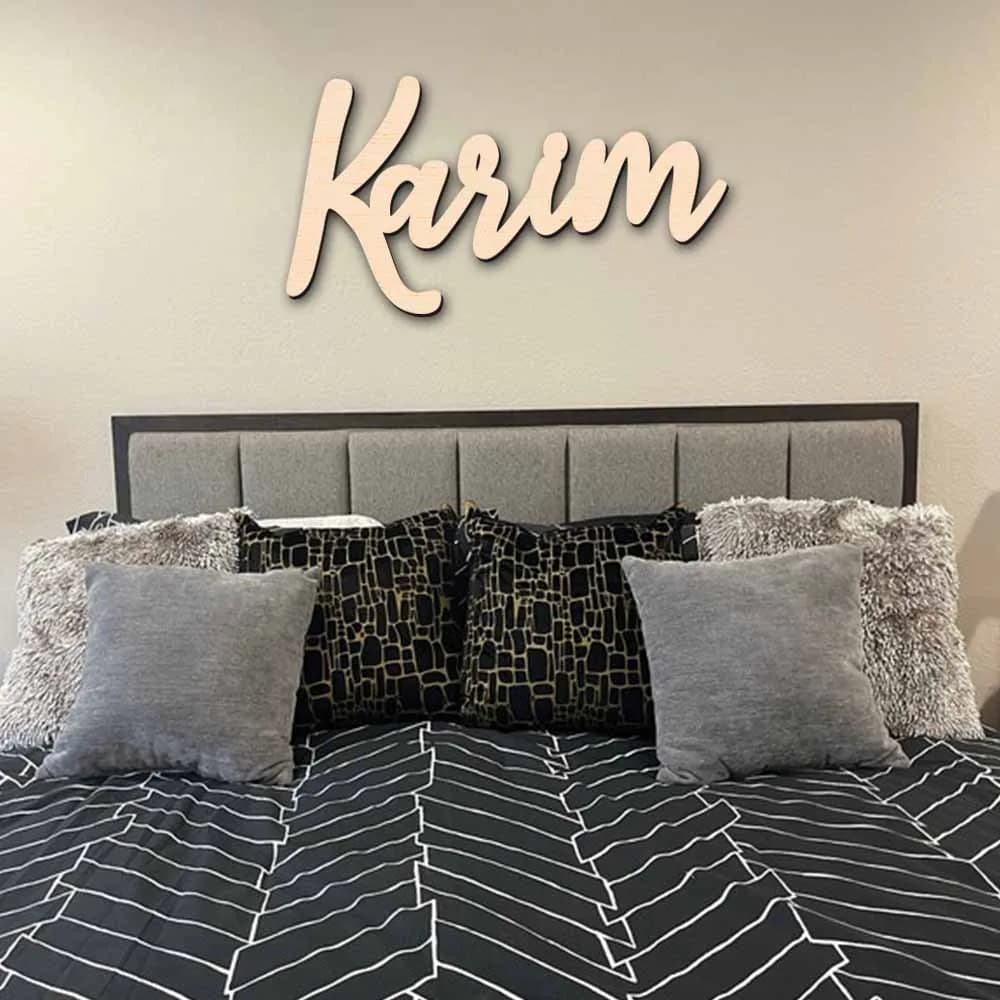 1 pezzo di targa personalizzata in legno con nome della stanza, nomi, date e auguri personalizzabili, decorazione da parete, decorazione per soggiorno/camera da letto