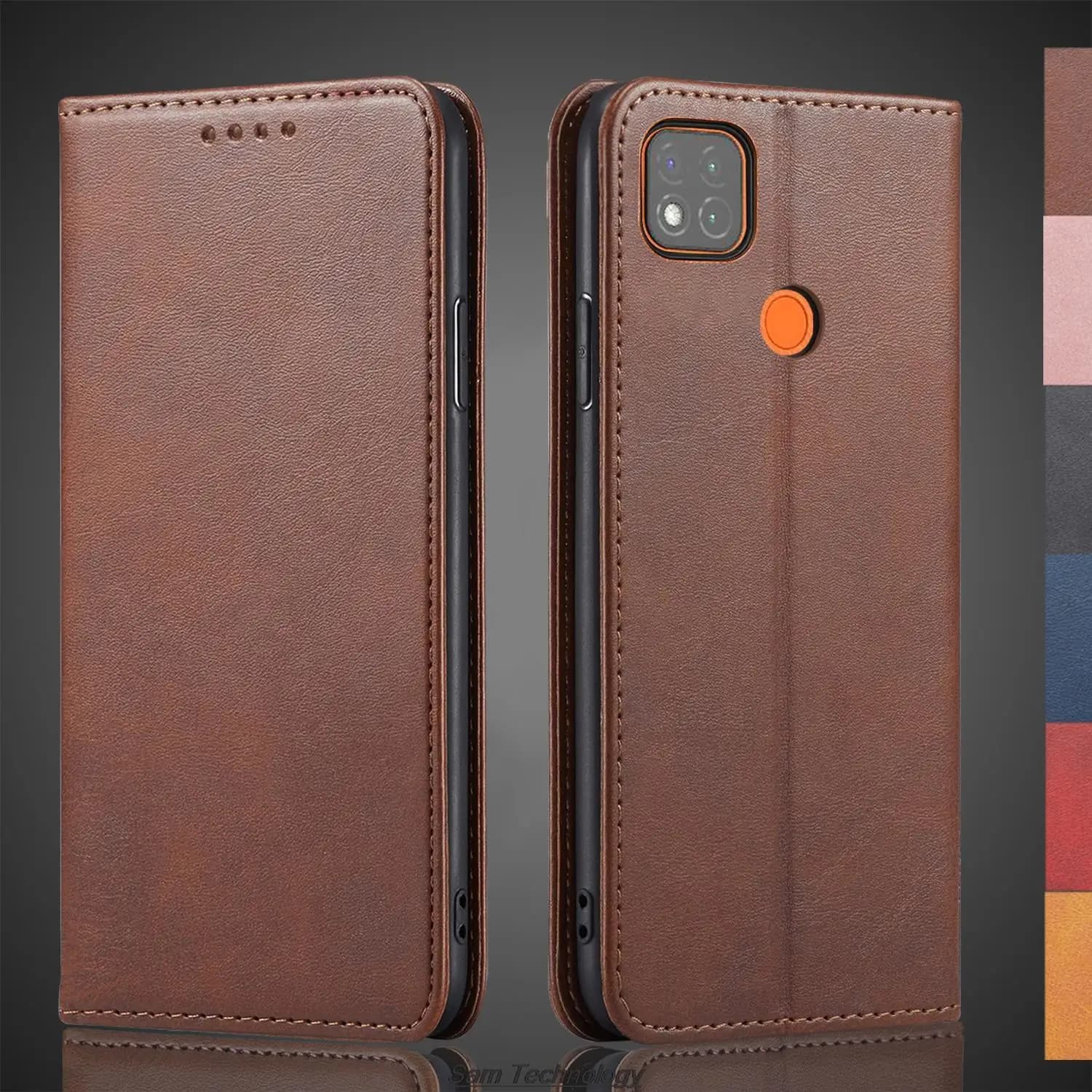Magnetic attraction Leather Case for Xiaomi Redmi 9C / Redmi9 C NFC Holster Flip Cover Case Wallet Phone Bags Fundas Coque