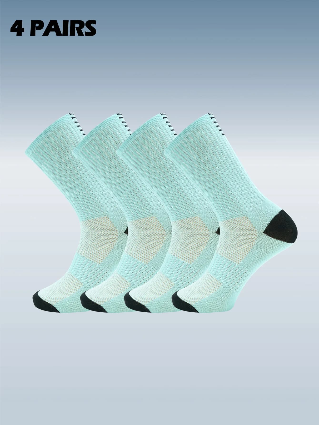 4 paia di calzini da ciclismo a compressione per uomo e donna, adatti per ciclismo, corsa, escursionismo, sport, palestra, tennis, golf, lavoro.